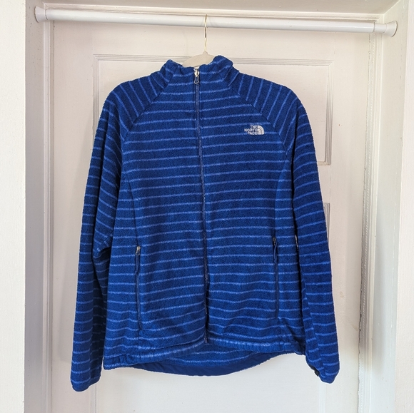 The North Face Royal Blue Striped Fleece Jacket - Picture 5 of 9